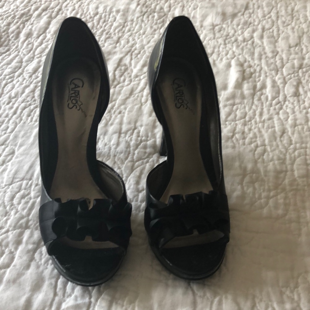 Carlos Santana black patent heels